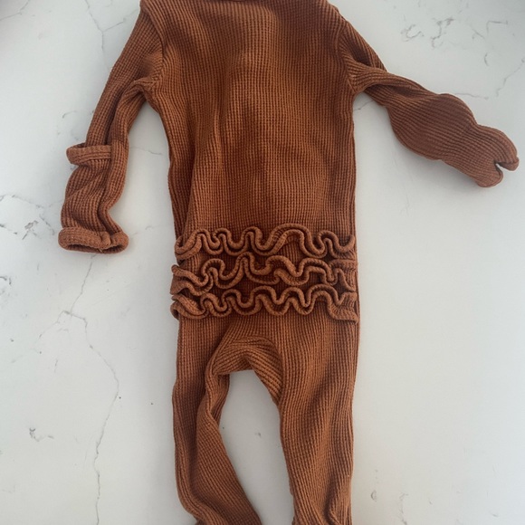 Spearmint waffle footie - Picture 3 of 4